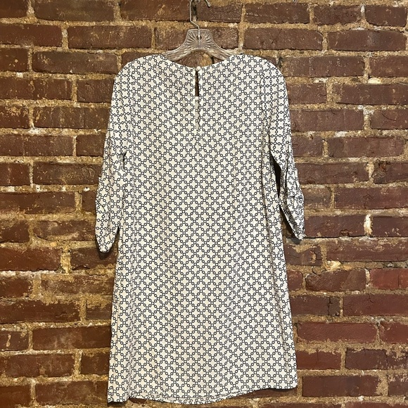 Anthropologie Oddy White Dress Black Chain Print Button Sleeve Size 7/8 - Picture 3 of 8